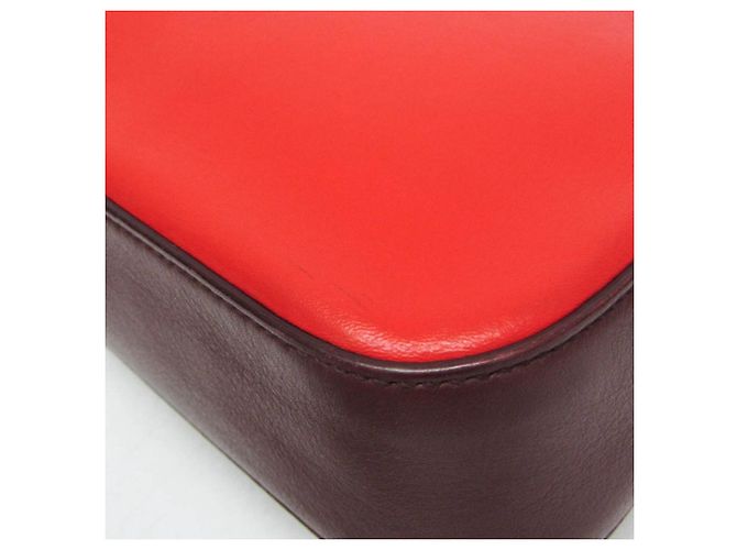Fendi 8BR677 Leder Schultertasche Rot Bordeaux - Ansicht 4