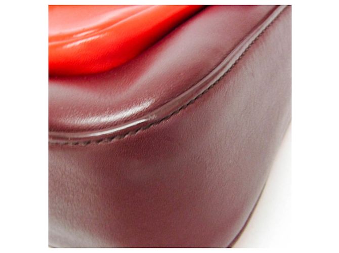 Fendi 8BR677 Leder Schultertasche Rot Bordeaux - Ansicht 5