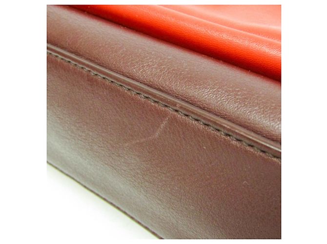 Fendi 8BR677 Leder Schultertasche Rot Bordeaux - Ansicht 6