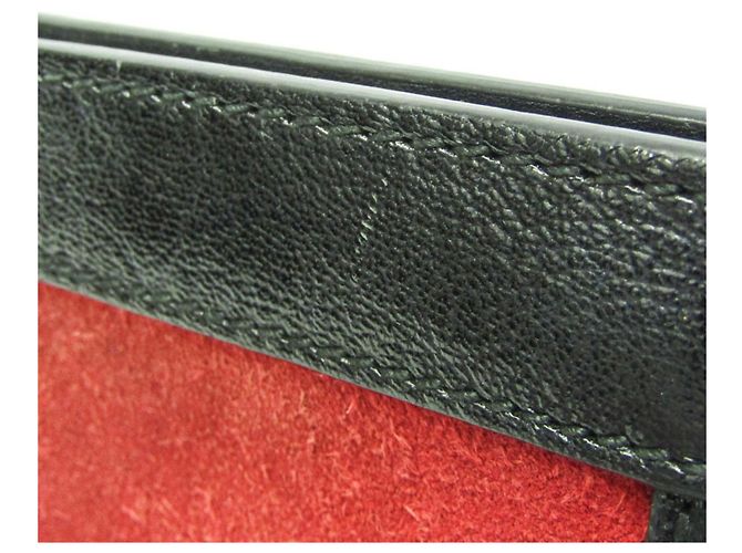 Borsa a spalla in pelle e suede per donna Gucci Ophidia 503877 Nero Rosso - vista 7