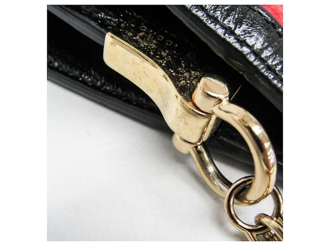 Borsa a spalla in pelle e suede per donna Gucci Ophidia 503877 Nero Rosso - vista 9