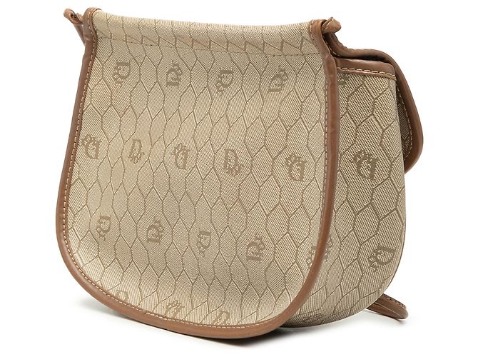 Dior Beiger Honigwaben-beschichteter Canvas Umhängetasche - Ansicht 2