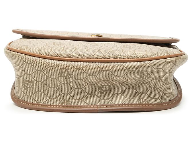 Dior Beiger Honigwaben-beschichteter Canvas Umhängetasche - Ansicht 3