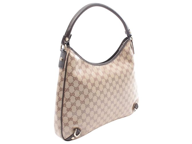 Bolso de Hombro Gucci Beige GG Crystal Abbey D Ring - vista 2