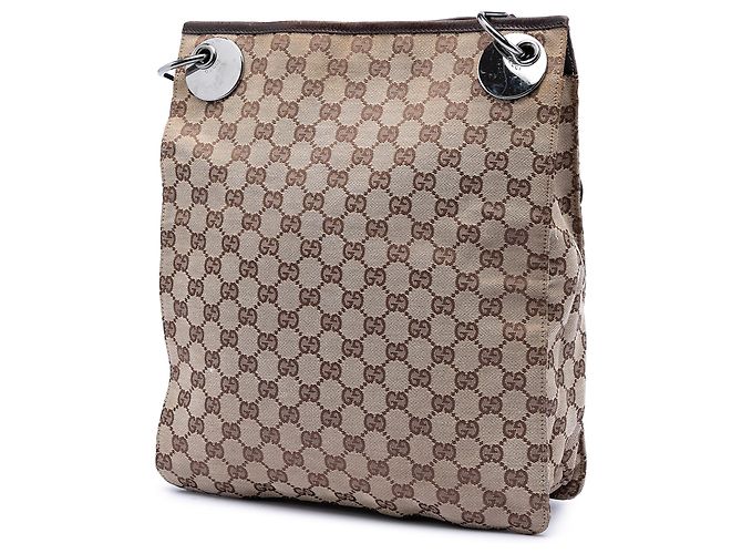 Borsa a tracolla Gucci in tela GG beige Eclipse - vista 2