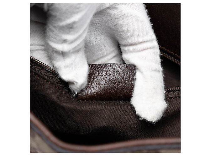 Borsa a tracolla Gucci in tela GG beige Eclipse - vista 6