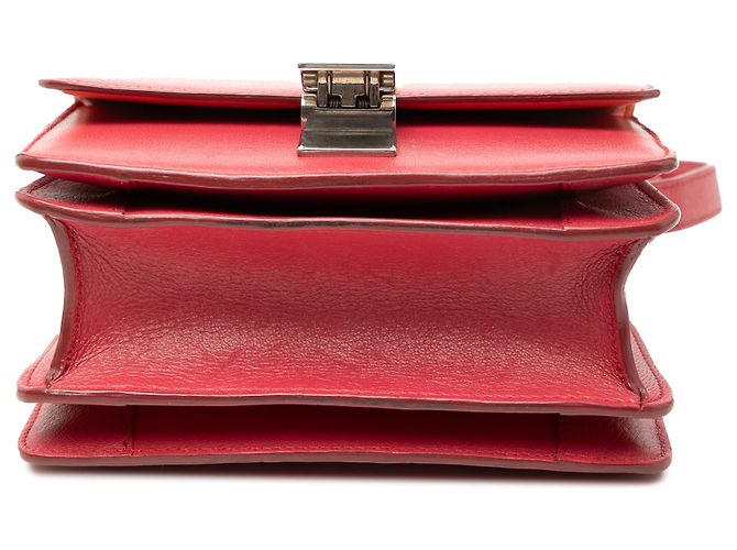Classic Box Céline Celine Rosso Piccola Borsa in Pelle di Vitello Classica - vista 3