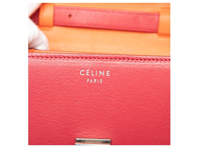 Classic Box Céline Celine Rosso Piccola Borsa in Pelle di Vitello Classica - vista 5