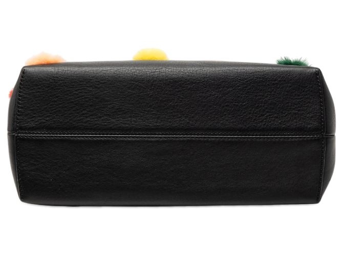 Borsa Fendi nera media in pelle Pompom By The Way Nero - vista 3