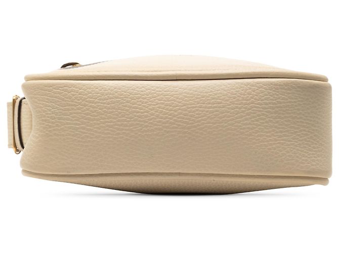 Bandolera de piel de ternera granulada marrón con logo de Gucci Castaño Beige - vista 3