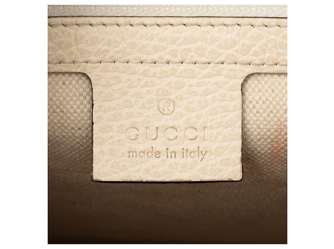 Bandolera de piel de ternera granulada marrón con logo de Gucci Castaño Beige - vista 5