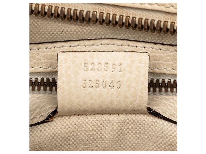 Bandolera de piel de ternera granulada marrón con logo de Gucci Castaño Beige - vista 6