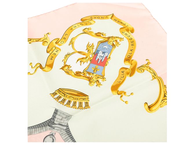 Bufanda de seda Porte Oceane Hermès rosa burdeos 90 - vista 6