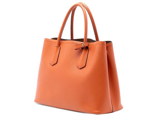 Borsa Prada Orange Medium Saffiano Cuir Double Handle Satchel Arancione - vista 2