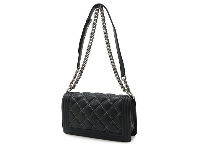 Borsa a Spalla Chanel Boy Chanel 25 Nero - vista 3