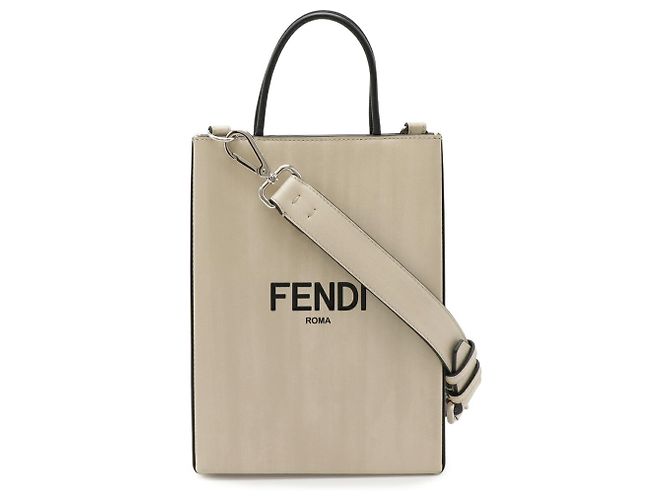 Fendi Lederhandtasche Schwarz Beige - Ansicht 2