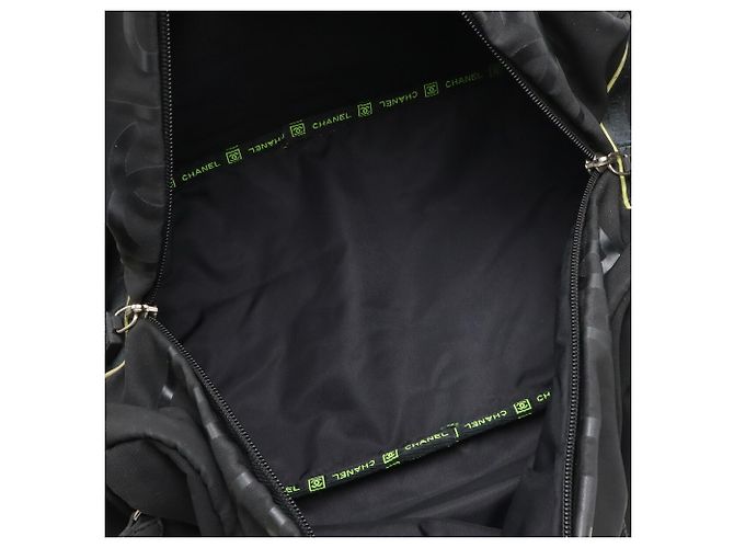 Borsa Boston Chanel in nero e giallo - vista 10