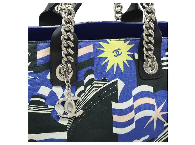 CHANEL Borsa Tote La Pausa Nero Blu Multicolore - vista 10