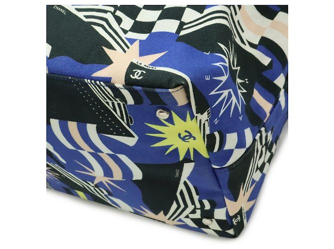 CHANEL Borsa Tote La Pausa Nero Blu Multicolore - vista 4