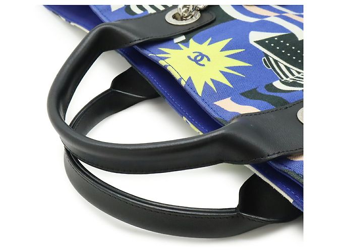 CHANEL Borsa Tote La Pausa Nero Blu Multicolore - vista 5