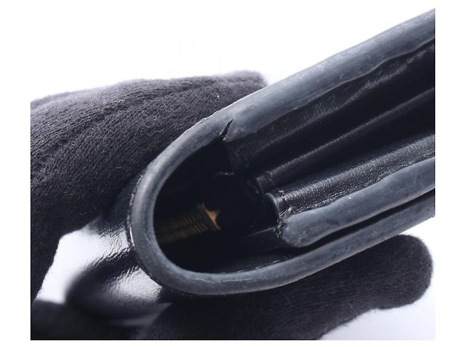 Céline Celine große Leder-Bi-Fold-Geldbörse Schwarz - Ansicht 7
