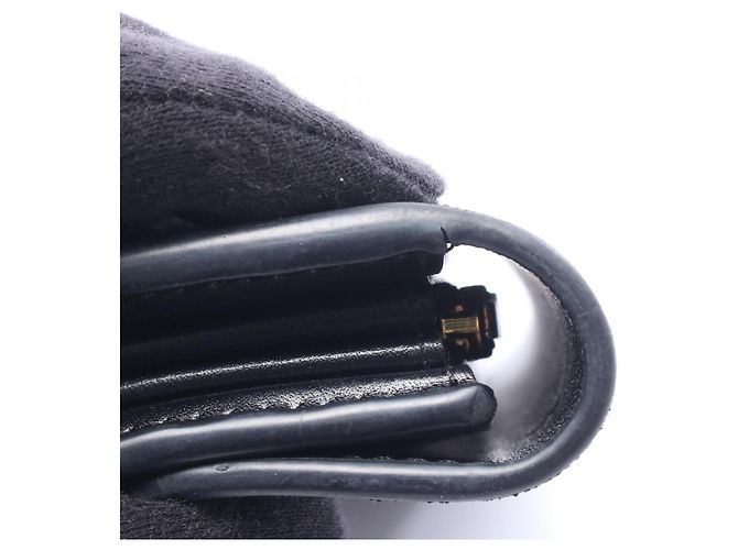 Céline Celine große Leder-Bi-Fold-Geldbörse Schwarz - Ansicht 8
