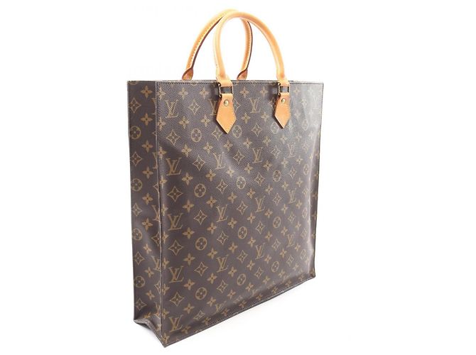 Borsa Tote Sac Plat Louis Vuitton Marrone Monogramma - vista 2