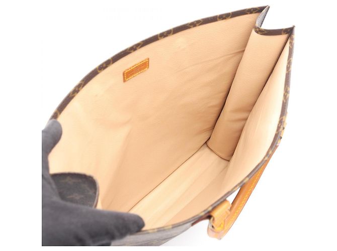 Borsa Tote Sac Plat Louis Vuitton Marrone Monogramma - vista 3