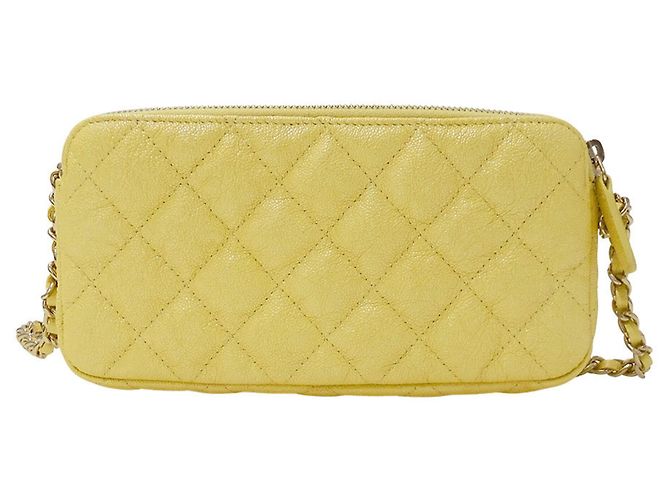 Portafoglio a spalla con catena gialla Chanel Giallo - vista 2