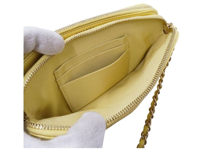 Portafoglio a spalla con catena gialla Chanel Giallo - vista 7