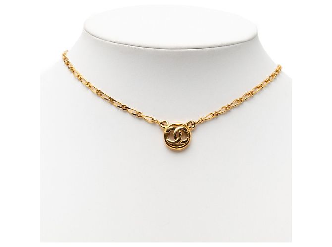 Timeless Collana Pendente Vintage in Oro Chanel Coco Mark D'oro - vista 6