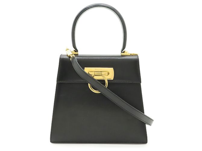 Borsa in pelle Gancini di Salvatore Ferragamo Nero - vista 2