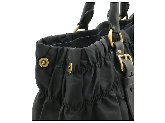 Geraffte Tote-Tasche von Prada Schwarz - Ansicht 6