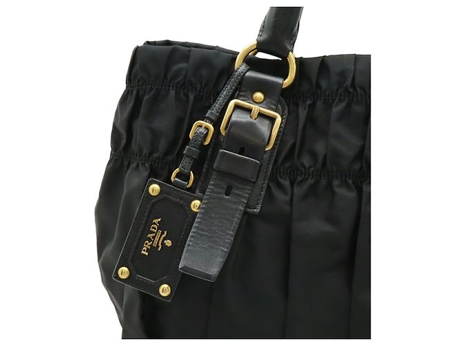 Geraffte Tote-Tasche von Prada Schwarz - Ansicht 9