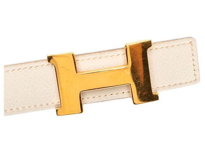 Reversibler H-Buckle Constance Gürtel von Hermès Schwarz Weiß - Ansicht 3
