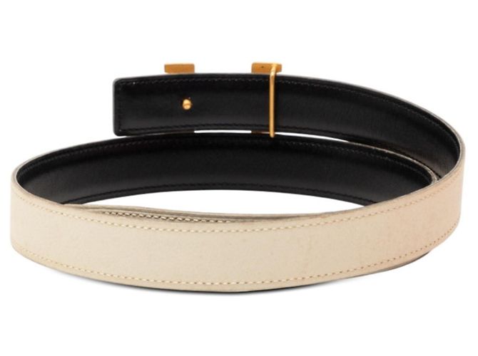 Reversibler H-Buckle Constance Gürtel von Hermès Schwarz Weiß - Ansicht 4