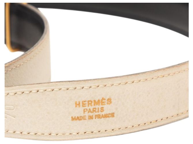 Reversibler H-Buckle Constance Gürtel von Hermès Schwarz Weiß - Ansicht 6