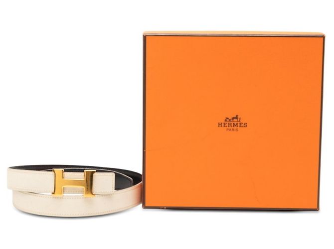 Reversibler H-Buckle Constance Gürtel von Hermès Schwarz Weiß - Ansicht 8