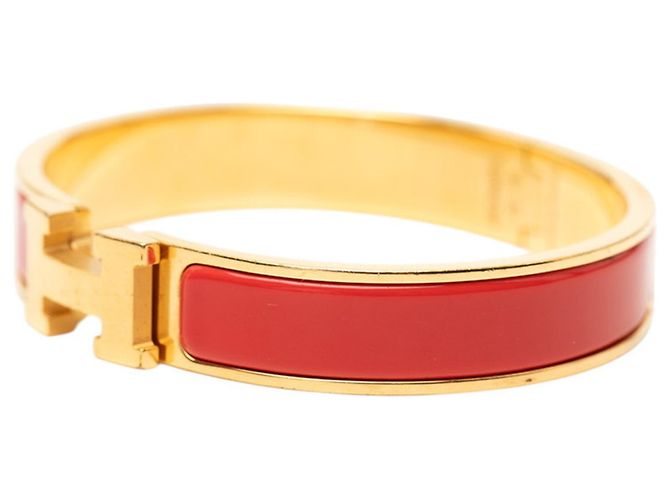 Pulsera Charm Click H PM Hermès Roja Dorado - vista 2