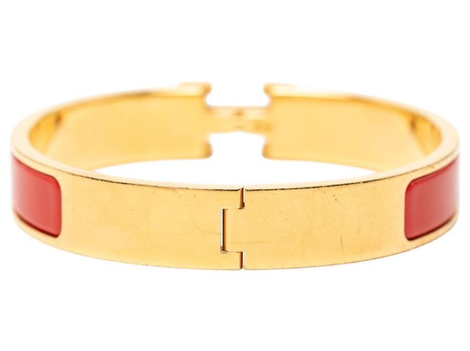 Pulsera Charm Click H PM Hermès Roja Dorado - vista 3