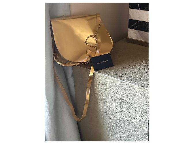 Ralph Lauren Collection Borsa da sella Equestrian Vachetta della Collezione Ralph D'oro - vista 7