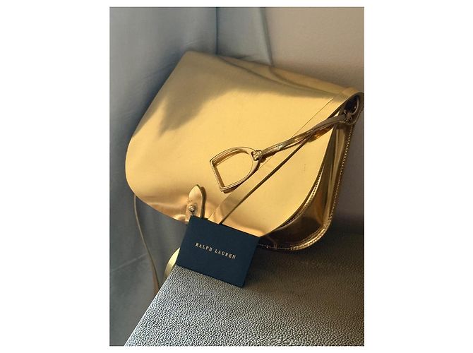 Ralph Lauren Collection Borsa da sella Equestrian Vachetta della Collezione Ralph D'oro - vista 8