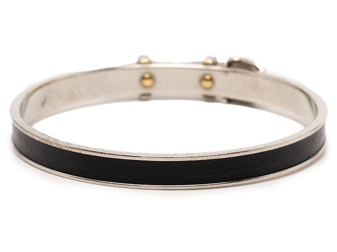 Hermès Hermann Gürtel Motiv Armreif Schwarz Silber - Ansicht 3