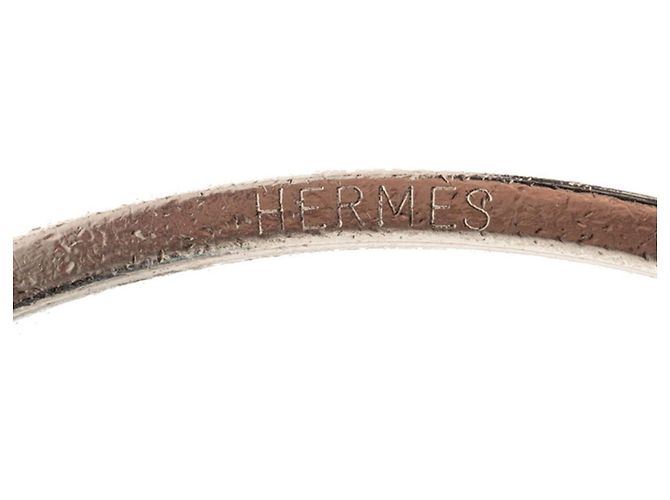 Hermès Hermann Gürtel Motiv Armreif Schwarz Silber - Ansicht 4