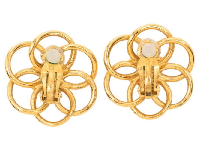 Orecchini a clip con motivo floreale placcati in oro Chanel D'oro - vista 2