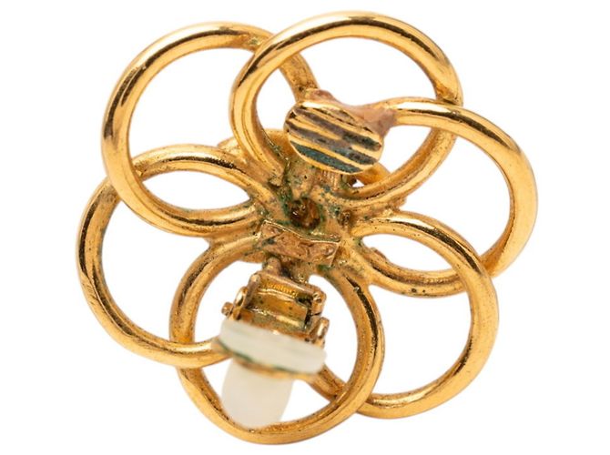 Orecchini a clip con motivo floreale placcati in oro Chanel D'oro - vista 3