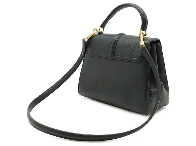 Céline Borsa a mano Celine 16 Seize piccola in pelle nera Nero - vista 3
