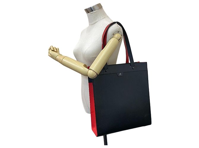 Borsa a spalla e tote in pelle nera Christian Louboutin Nero - vista 16