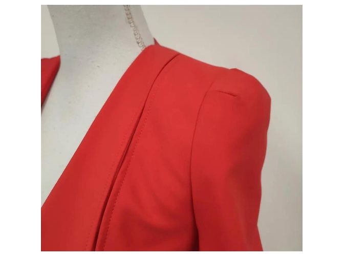 Elisabetta Franchi Jacke in Rot mit Satin-Details - Ansicht 6