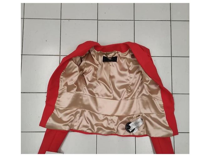 Elisabetta Franchi Jacke in Rot mit Satin-Details - Ansicht 7